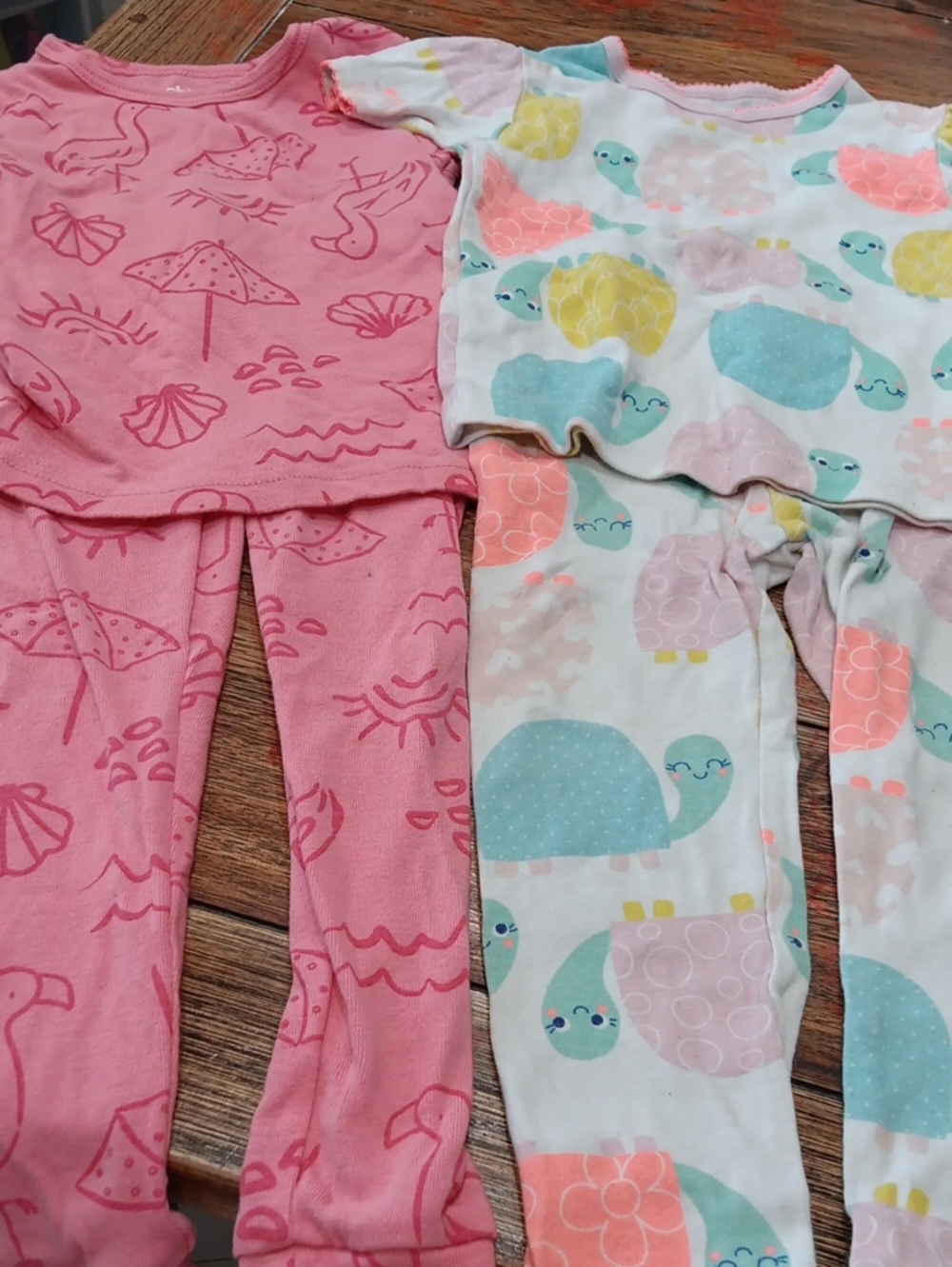 Carter's Pink Beach Print & Pastel Sea Creature 2-Pack Pajama Sets